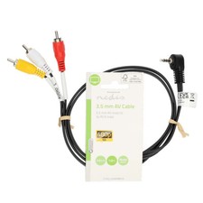 AV Video Kabel 4 poliger 3,5mm Klinkenstecker auf 3x RCA Cinch Composite Adapter