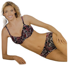 Naturana Frauen Bademode Damen Bügel Bikini schwarz-rot-weiß Cup F Gr. 38 - 42