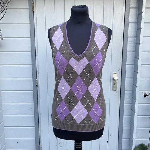 Y2k esprit braun lila argyle - esprit,