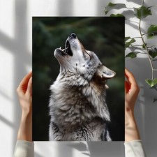 Heulender Wolf Premium Poster