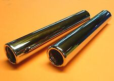 VW Käfer 2-STÜCK Endrohre 225mm für SERIEN AUSPUFF in HOCHGLANZ CHROM 020-3407-2