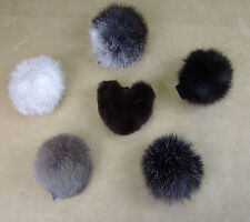 Pelzbommel Puschel Fellbommel Echtfell Fell Bommel Kaninchen neu Anhänger echt