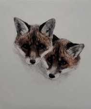 Original Radierung Kurt Meyer-Eberhardt  „Jungfüchse“  a.d. Hanfstaengl-Nachlass