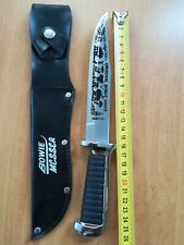  BOWIE KNIFE   KLINGE mit BUFFALLO VERZIERUNG mit LEDERSCHEIDE
