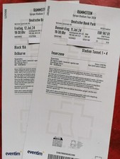2 RAMMSTEIN Tickets  Frankfurt  11.07.24 und 12.07.24      - Sammlertickets -