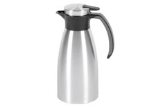 Emsa Isolierkanne 1L Edelstahl Schwarz Thermoskanne Soft Grip Quick Tip