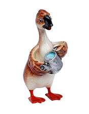 Deko Gans mit Gießkanne Ente