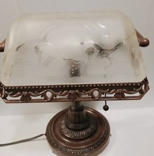 Bronze Bankers Desk Lamp Frost