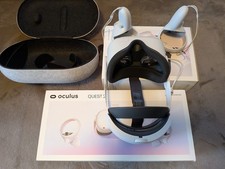 Meta Quest 2 | VR Oculus Brille | 64 GB Weiß + Elite Strap + Case + OVP