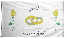 Fahne Just Married Rosen