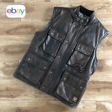 Belstaff  PANTHER 1966 lined leather vest, Lederweste, antique brown, size L