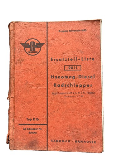 Hanomag ersatzteil liste - hanomag, 16