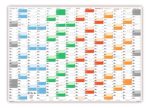 Rainbow wandkalender din - wandkalender, a0
