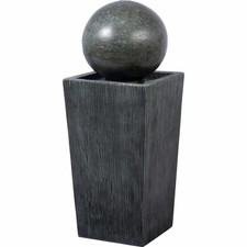 Solar Gartenbrunnen Springbrunnen Kugel Zierbrunnen LED Wasserspiel Polyresin