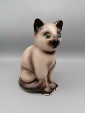 ELPA ALCOBACA große  Keramik Figur sitzende Katze  grüne Augen 22cm hoch 039