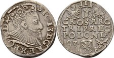 Polen Posen 3 Gröscher 1593 Sigismund III. 1587-1632  Original Münze #FUV202