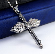 Damen,Herren,Anhänger Edelstahl -Titan Kette, charismatische Halskette Schwertk.