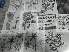 Heike Schäfer Schablonen 10  Stück Zebra Schneeflocke Blätter 