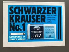 Schwarzer Krauser No 1 Tabak Original 1987 Vintage Advert Werbung Reklame