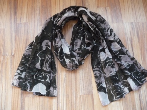 Schwarz grau weiß floral - schwarz/, grau/