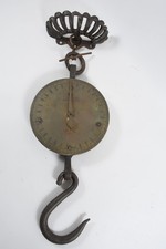 Q03K09- Antike Hängewaage mit Wandhalterung Salter's Spring Balance 