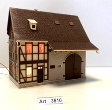 Vollmer 3731 H0, Bauernhaus mit Scheune, mit Beleuchtung, Maßstab 1:87