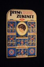 PrYm´s ZUKUNFT  Druckknopf von Weltruf, komplettes Blatt mit seltenen Frauenkopf
