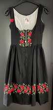 Damen Trachten Dirndl ärmellos Schwarz mit Stickerei Gr. 40 v. Chiemseer Dirndl