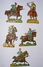 ALT Konvolut Pappe Oblaten Pferde Reiter 1870 1871 Deutsch Französischer Krieg