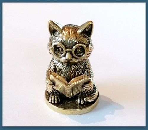 Messing figur katze mit - messing,