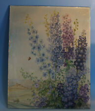 RS0220-061: Gemälde Adolf Kretschmer Blumenstillleben Lerchensporn mit Insekt