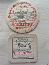 2 alte Bierdeckel Hardering Büderich (+1981)