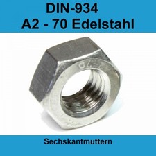 M8 DIN 934 Sechskantmuttern A2 Edelstahl V2A VA Sechskant Muttern 20-500 St. 