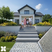 Granit Treppenstufe Tritt- und Setzstufe Fliesen G602 BIANCO SARDO geflammt