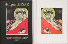 Uwe Bremer/Farbradierung mit Buch /Marquis de Sade/Handsigniert/17 Exemp. / 1990