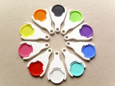 Einkaufswagen-Chiphalter weiß, mit bunten Chips, EKW02 mit 1,5mm Griffrand