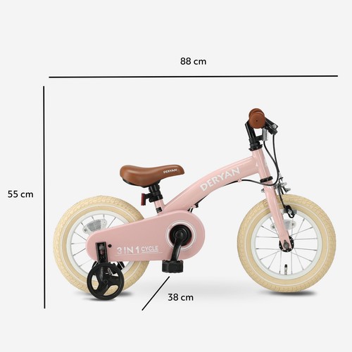 Deryan kinderfahrrad 12 - 3-in-1,