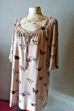 Bonprix ?Damen Marken Shirt Tunika Gr. 48/50 rosa Schmetterlinge Neuw.