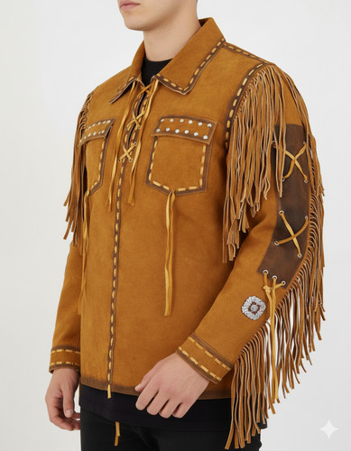 Herren wildleder fransen jacke - herren,
