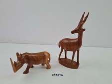 2 Holzfiguren Nashorn Antilope