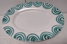 Gmundner Keramik grün geflammt ovale Platte 35x27