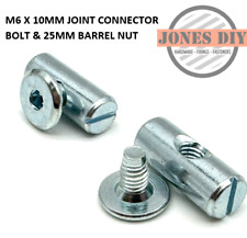 M6 x 10MM GELENKVERBINDERBOLZEN & 25MM KREUZDÜBELLAUFMUTTERN MÖBELBEFESTIGUNGEN