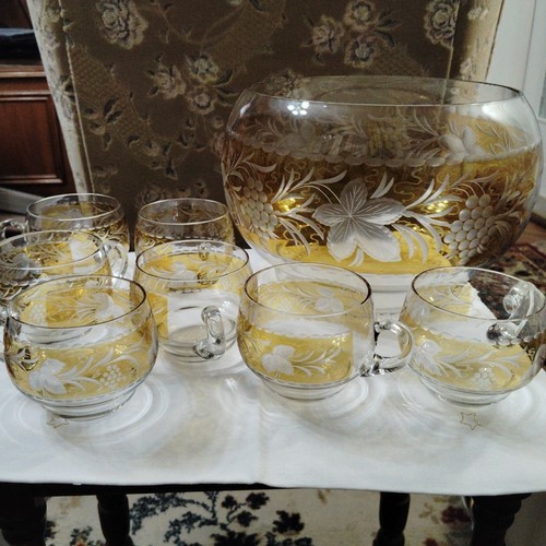 Antikes kristall bowle set - antikes, bowle-set