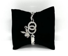 Modeschmuck Armband, Playboy, Panzerkette, simulierte Diamanten, 18 cm lang