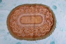 Brokat Deckchen oval ca. 45 x 35 cm Deco Bordüre Vintage 60er/70er Jahre