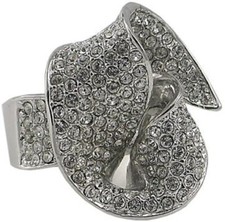JENNY-s ELVERS RING GESCHWUNGEN SILBER 20 / 63 MIT SWAROVSKI ELEMENTEN NEU DAMEN