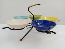 Eslau Dänische Steinzeug Dippschalen auf Drehständer