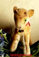 alte Steiff Ziege • Zicky • mit Schild und Glocke, ohne Knopf • 14 cm • 60er J.