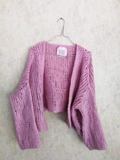 Damen, Strichweste, Cardigan, Oversize Strickjacke, Gr. M, altrosa, Mohair