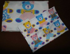 GRAZIELA Teddy Bären Kinder Bettwäsche Stoff 80er vintage fabric bedding 80s diy